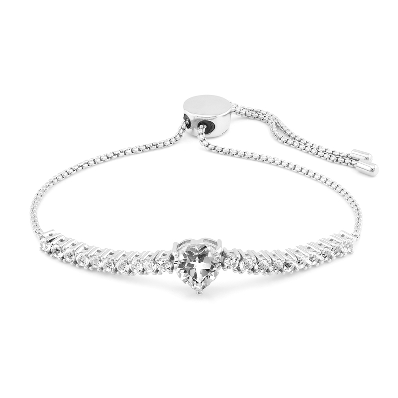 Weißer Topas-Silberarmband