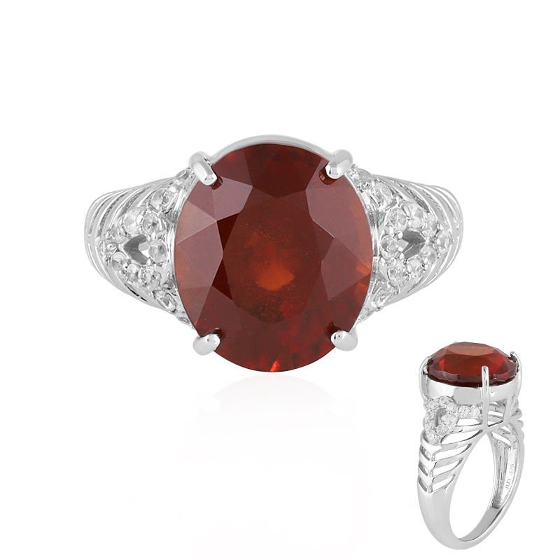 Hessonit-Granat-Goldring