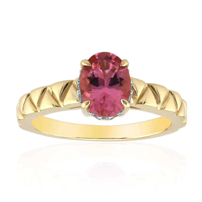 Kalifornischer Pinkfarbener Turmalin-Goldring (Remy Rotenier)