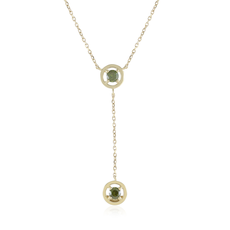 Grüner SI2 Brillant-Goldcollier