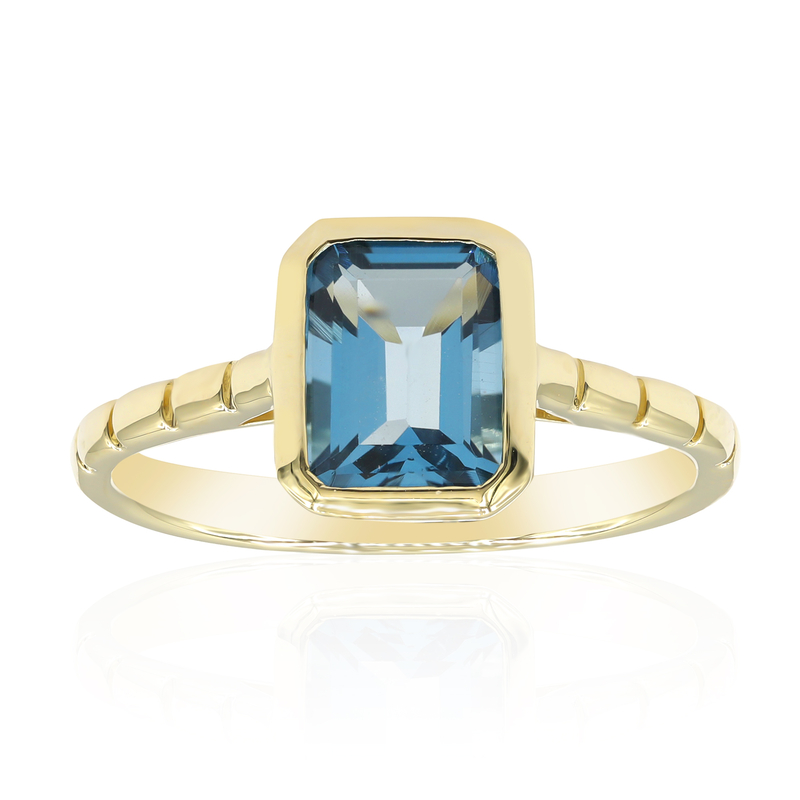 Londonblauer Topas-Goldring