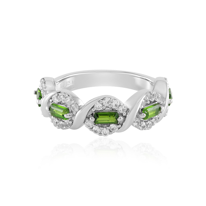 Russischer Diopsid-Silberring (Adela Silber)