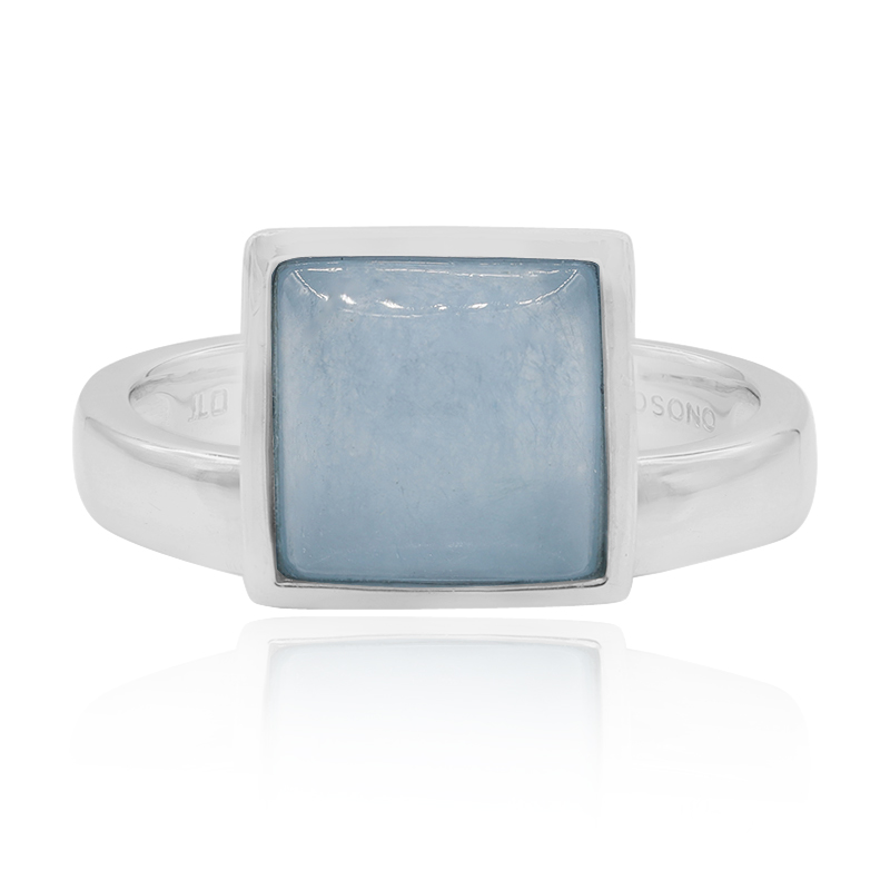 Blauer Jadeit-Silberring (MONOSONO COLLECTION)