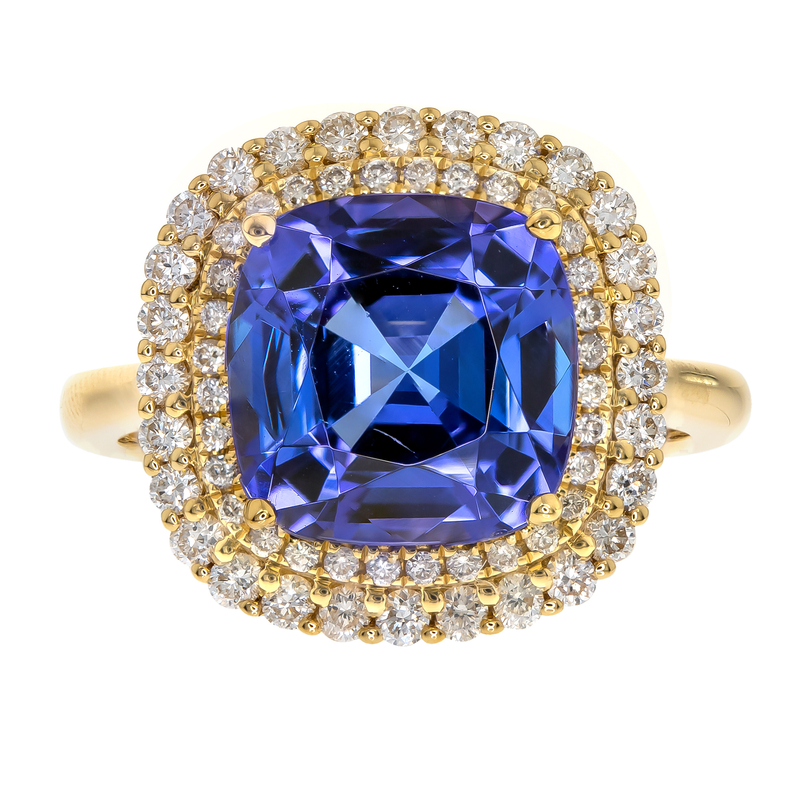 AAA-Tansanit-Goldring (CIRARI)