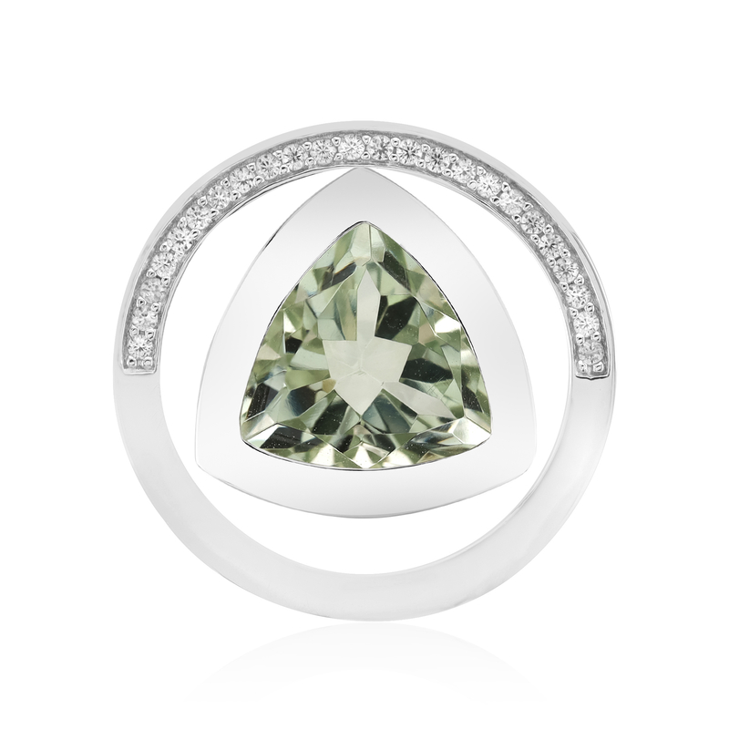Grüner Amethyst-Silberanhänger (MONOSONO COLLECTION)