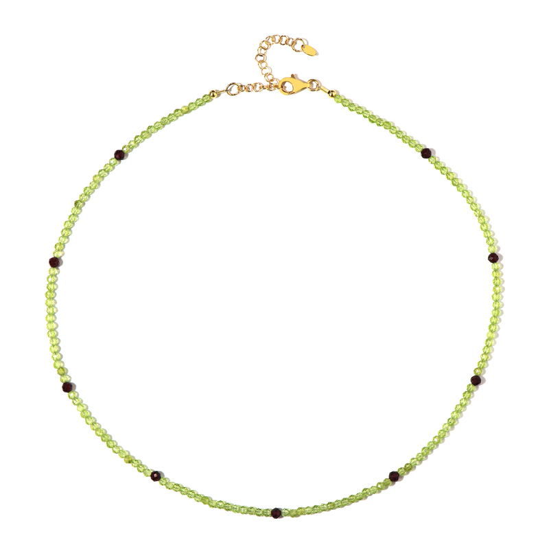 Peridot-Silberhalskette