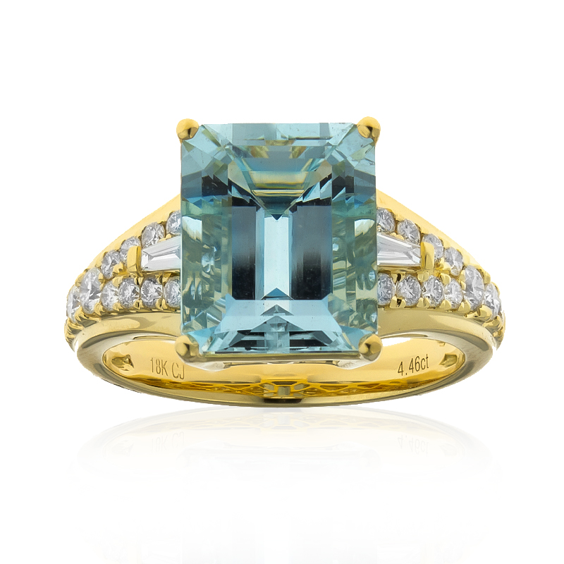 AAA-Brasilianischer Aquamarin-Goldring (CIRARI)