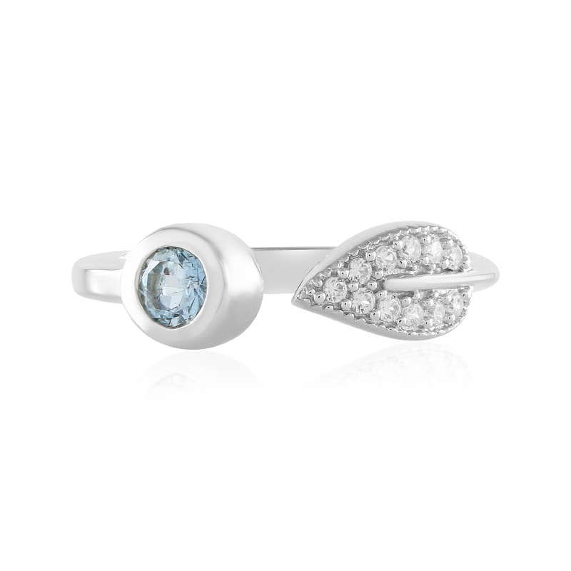 Brasilianischer Aquamarin-Silberring
