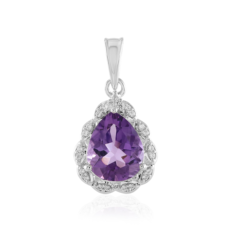 Lavendel-Amethyst-Silberanhänger