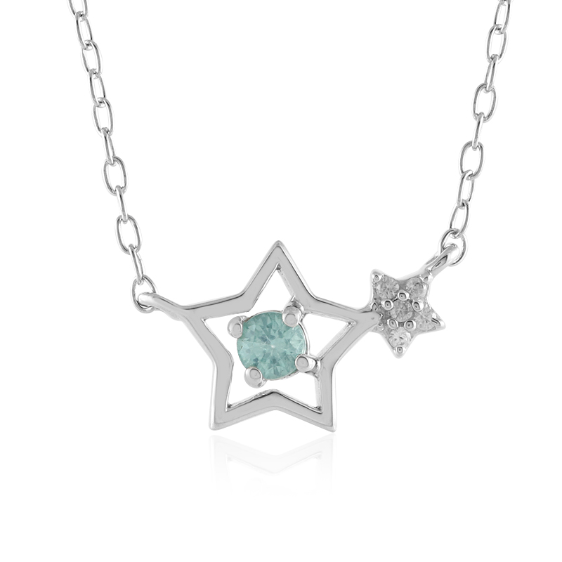 Blauer Apatit-Silbercollier