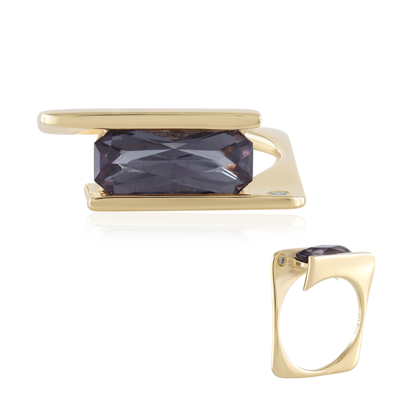 Blauer Farbwechsel-Granat-Goldring (de Melo)