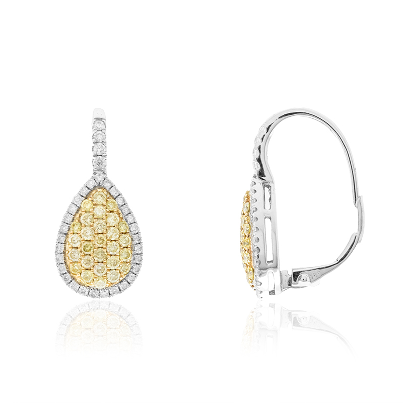 Gelber SI2 Brillant-Goldohrringe (CIRARI)