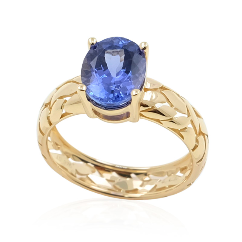AAA-Tansanit-Goldring (de Melo)