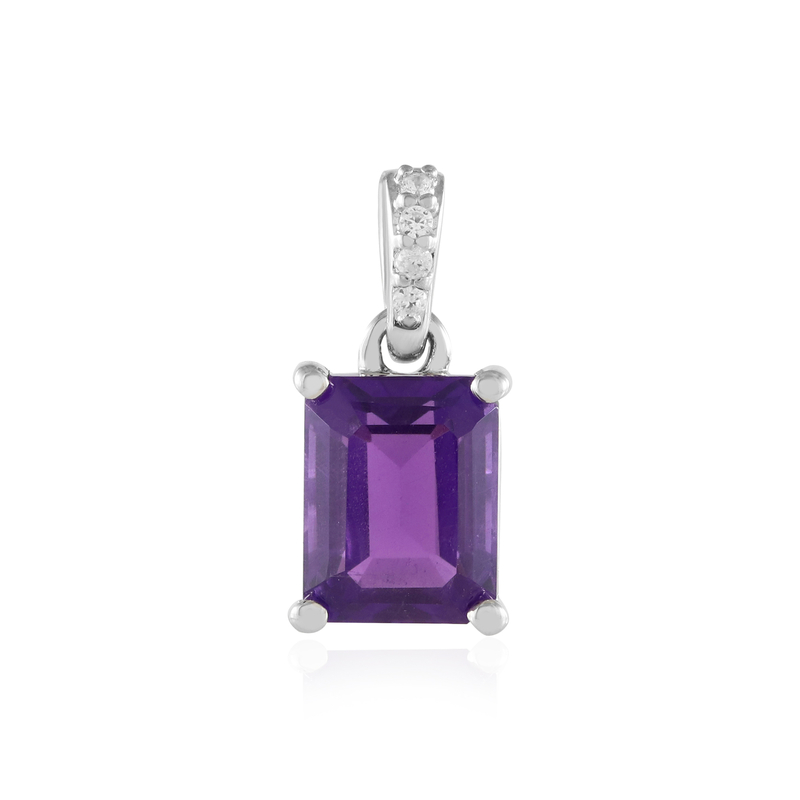Sambia-Amethyst-Silberanhänger