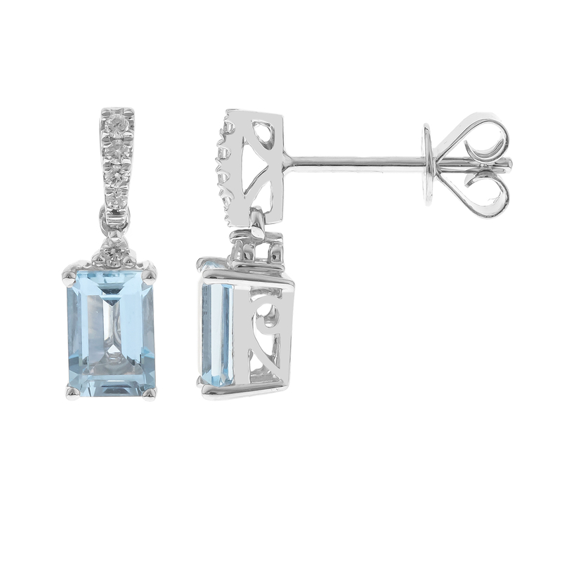 AAA-Brasilianischer Aquamarin-Goldohrringe