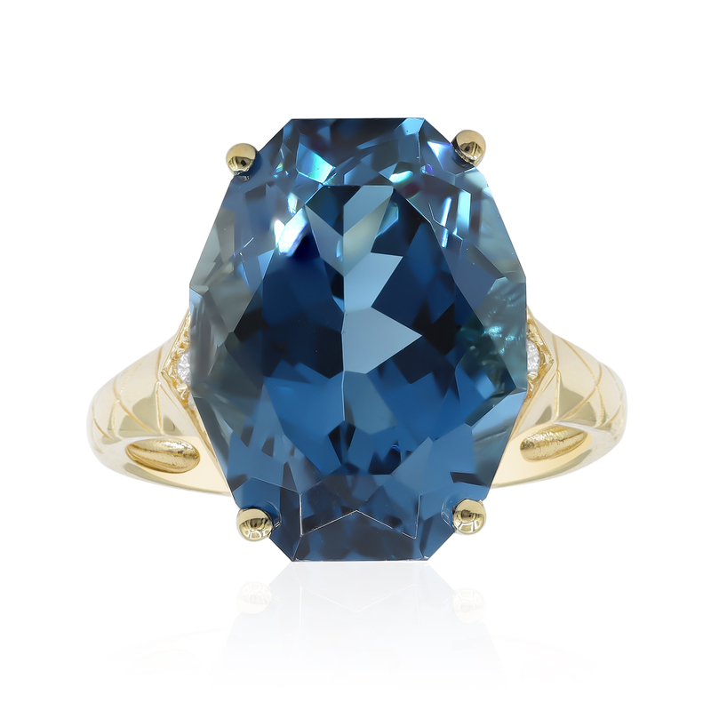 Londonblauer Topas-Goldring (CIRARI)