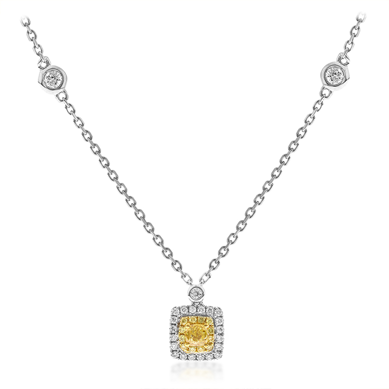 Gelber SI2 Brillant-Goldhalskette (CIRARI)