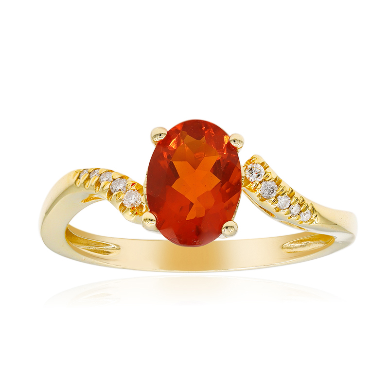 Mexikanischer Feueropal-Goldring (CIRARI)