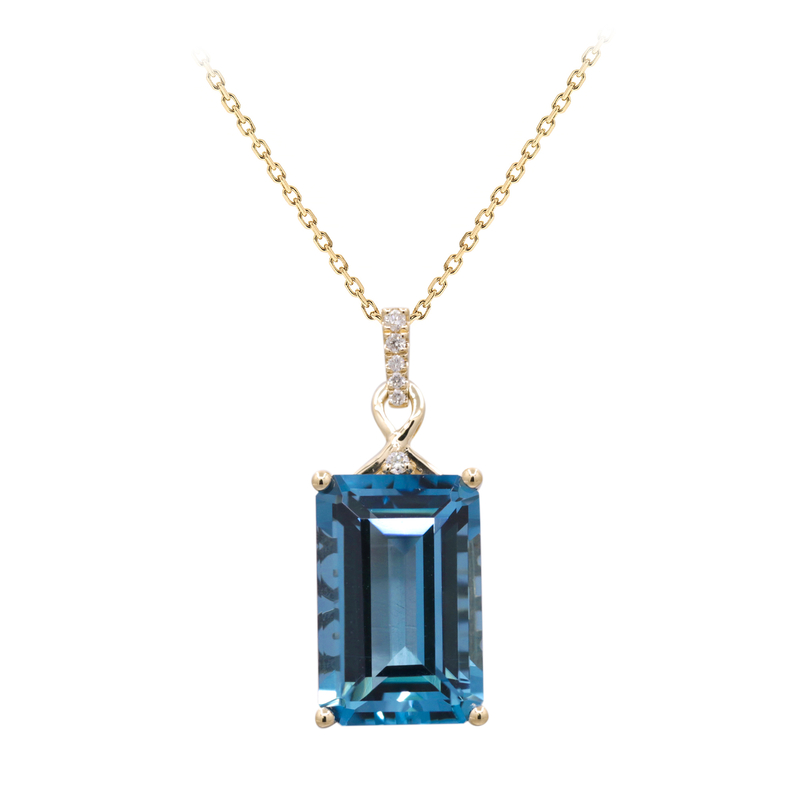 Londonblauer Topas-Goldhalskette (CIRARI)