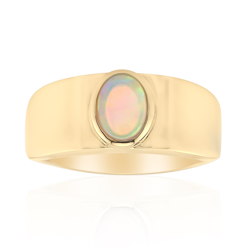 Lightning Ridge-Schwarzer Crystal-Opal-Goldring (Mark Tremonti)