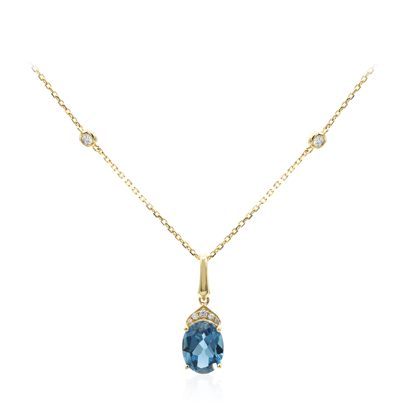 Londonblauer Topas-Goldhalskette (CIRARI)