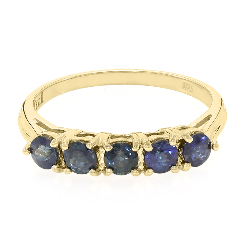 Blauer Burmesischer Saphir-Silberring