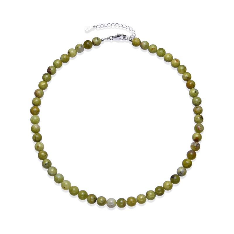 Grüner Opal-Silberhalskette