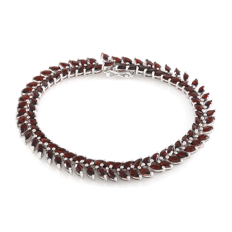 Mosambik-Granat-Silberarmband