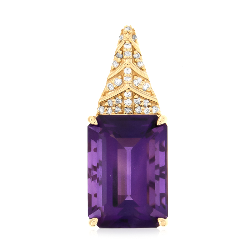 Sambia-Amethyst-Goldanhänger (de Melo)