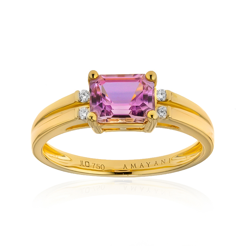 Pinkfarbener Diaspor-Goldring (AMAYANI)