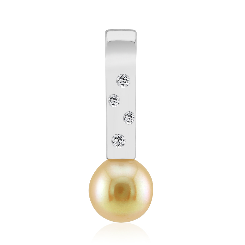 Goldene Kabira-Südseeperlen-Silberanhänger (MONOSONO COLLECTION)