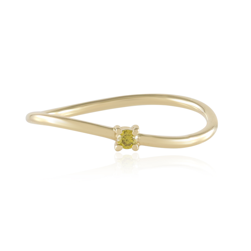 Gelber SI2 Brillant-Goldring