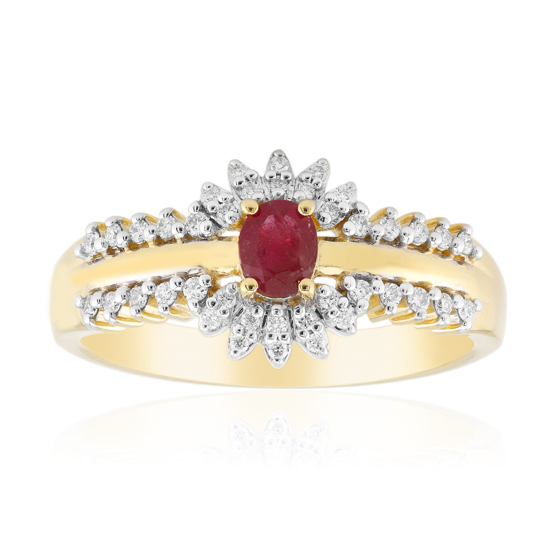 Roter Beryll-Goldring
