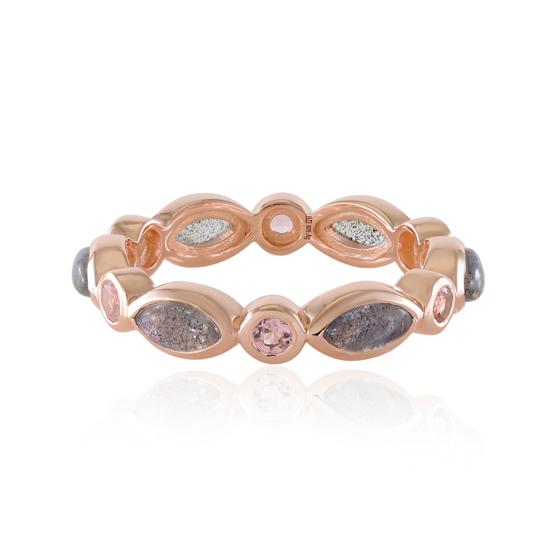 Pinkfarbener Maniry-Labradorit-Silberring