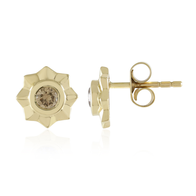 I2 Champagner-Brillant-Goldohrringe (de Melo)