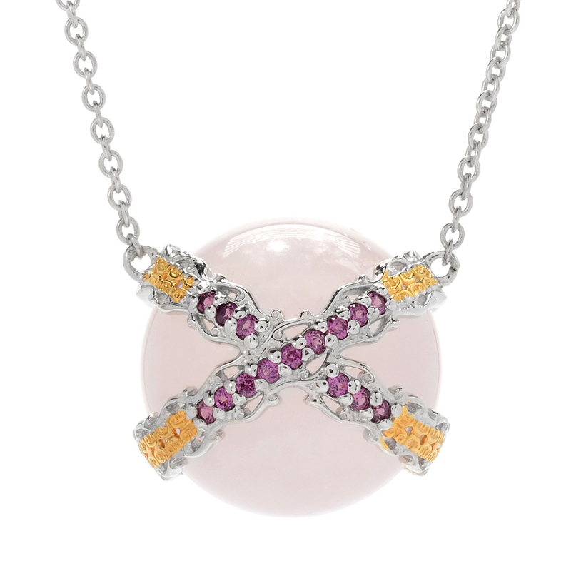 Rosenquarz-Silbercollier (Gems en Vogue)