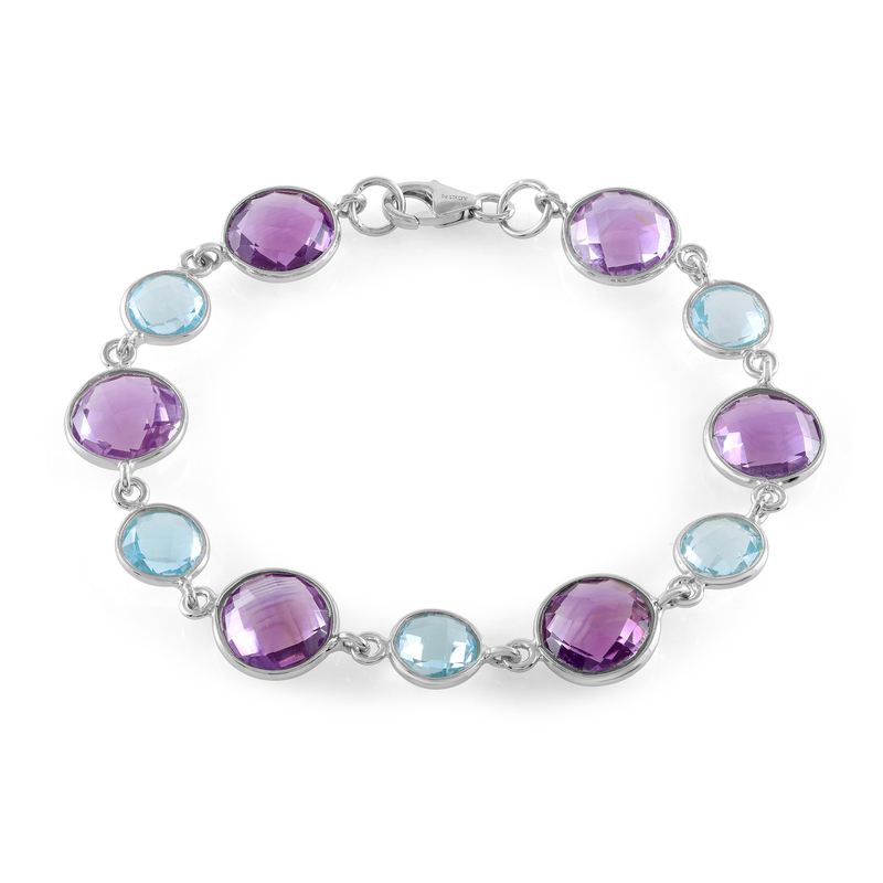 Edelstein-Silberarmband