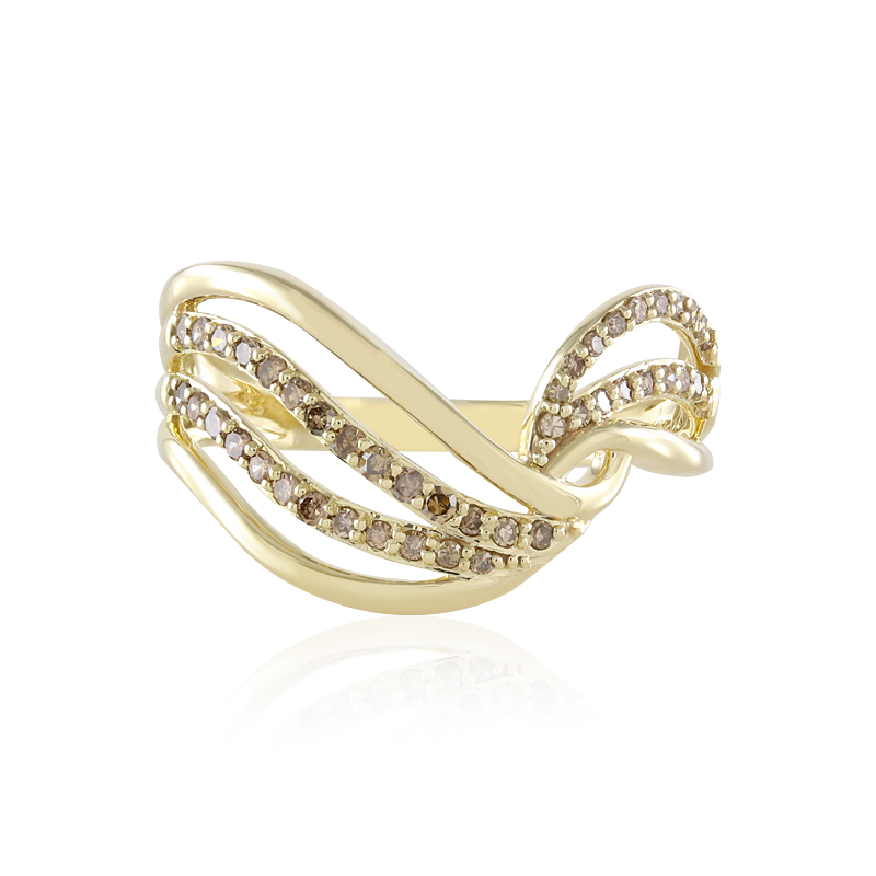 I2 Champagner-Diamant-Goldring (de Melo)