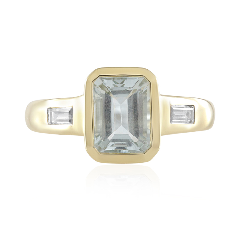 Brasilianischer Aquamarin-Goldring