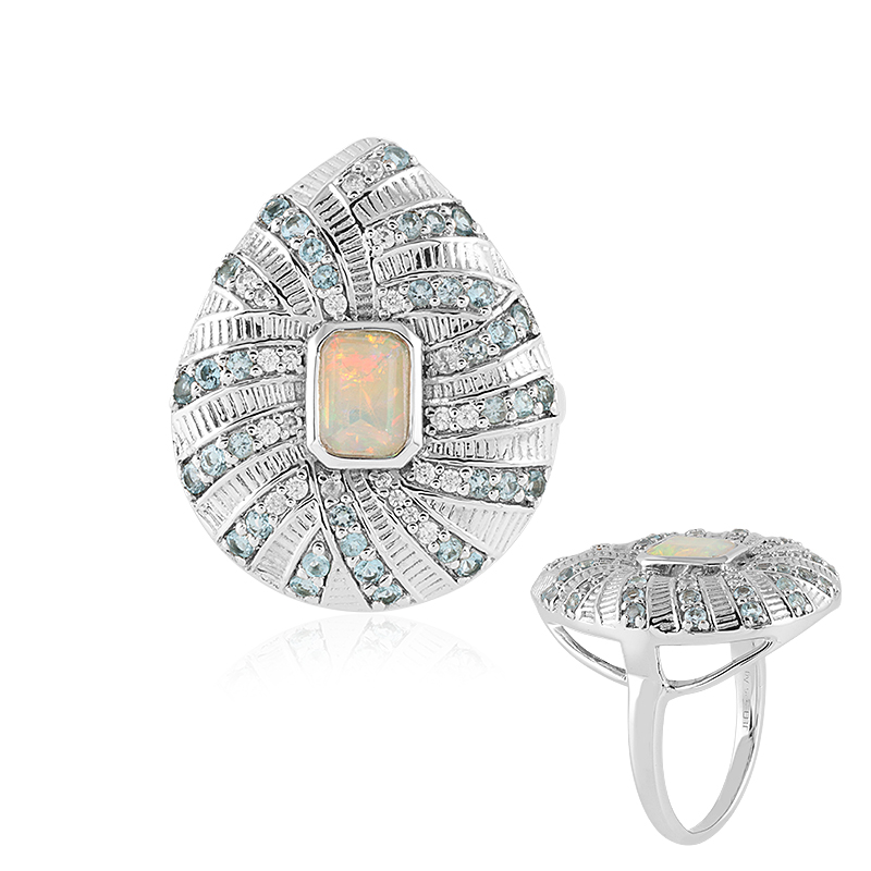 Welo-Opal-Silberring (SAELOCANA)