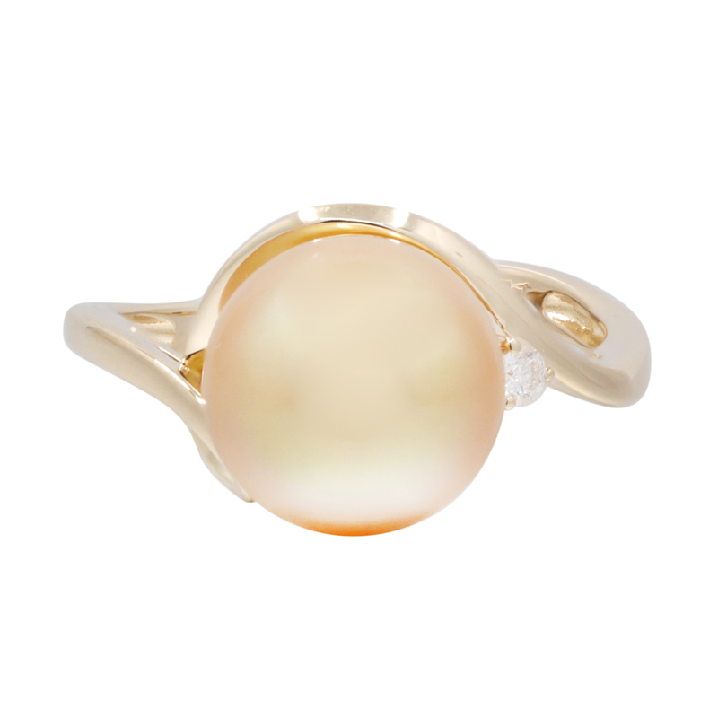 Goldene Südseeperlen-Goldring (CIRARI)