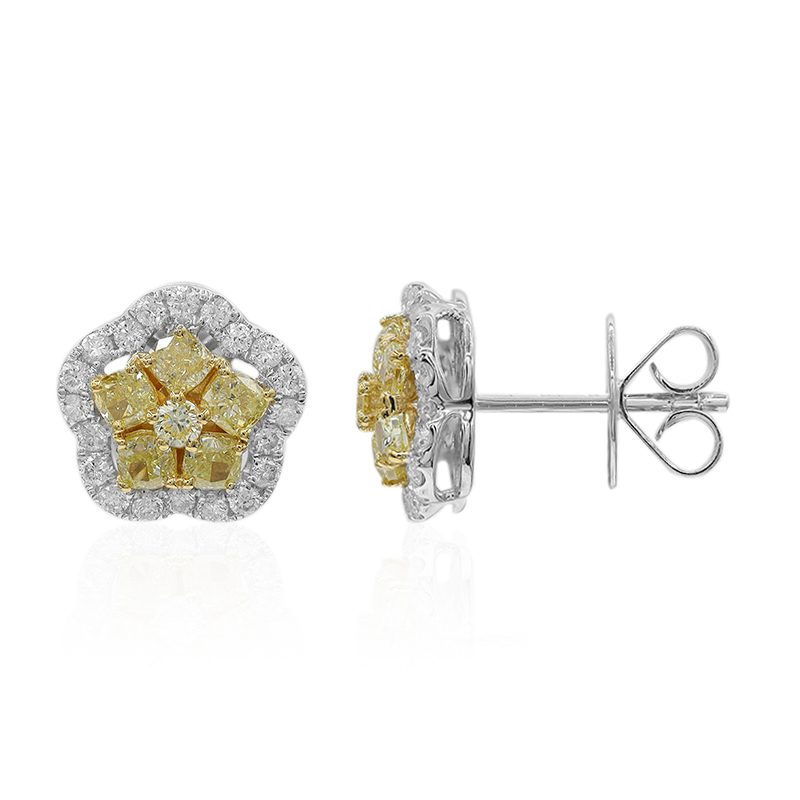 Gelber SI2 Brillant-Goldohrringe (CIRARI)