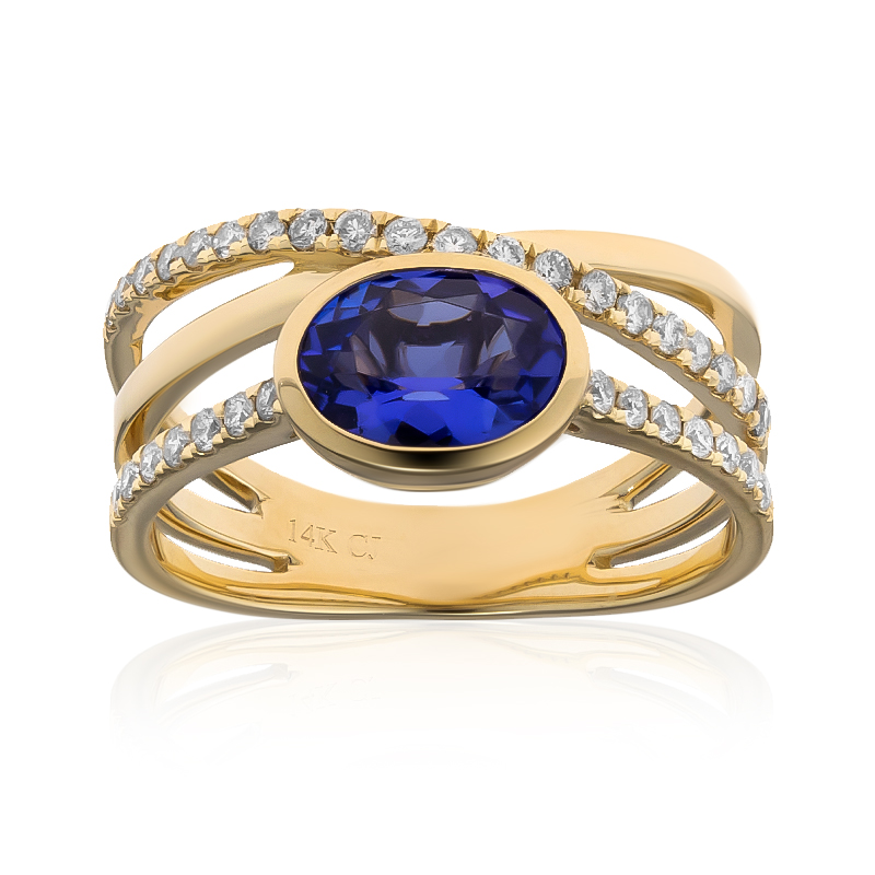 AAA-Tansanit-Goldring (CIRARI)