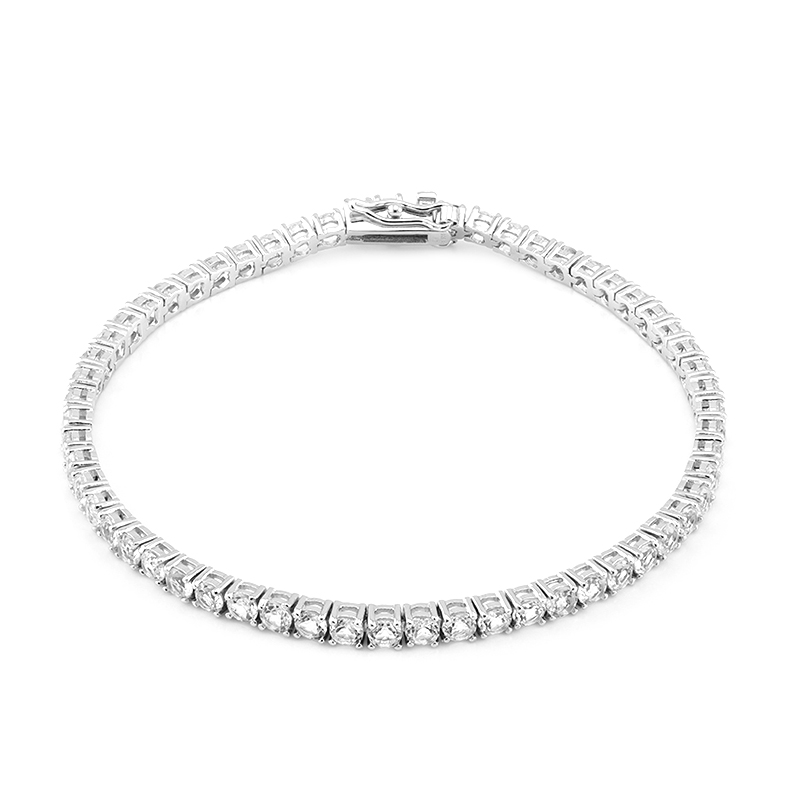 Weißer Topas-Silberarmband