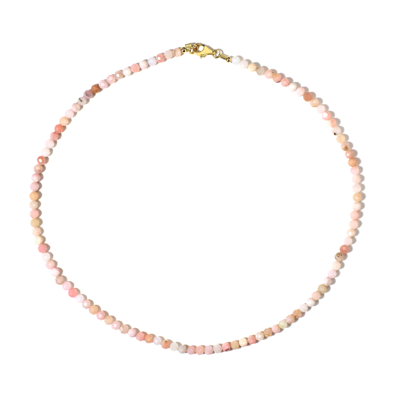 Pinkfarbener Opal-Silberhalskette