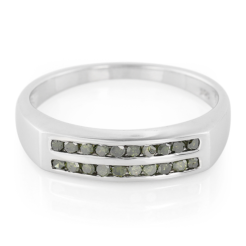 Smaragdgrüner Diamant-Silberring