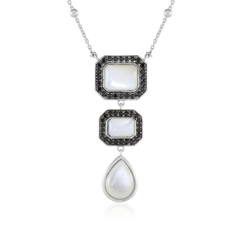 Perlmutt-Silbercollier (Dallas Prince Designs)
