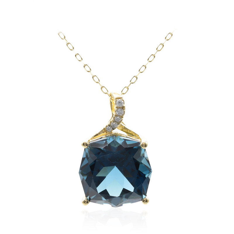 Londonblauer Topas-Goldhalskette (CIRARI)