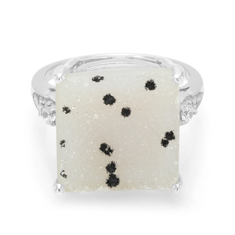 Glitzer-Achat-Silberring