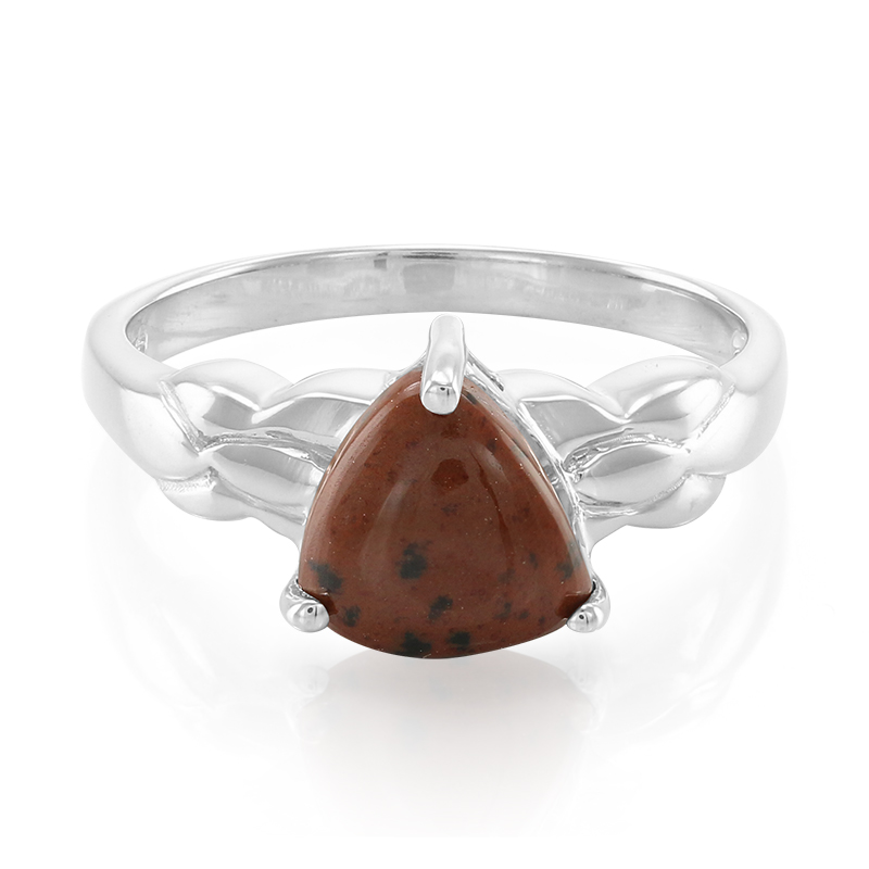 Mahagoni-Obsidian-Silberring